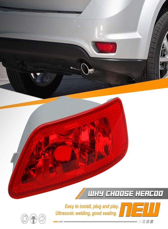 HERCOO Bumper Reflector Lights Lens Rear Right Fog Lamp Cover Compatible with Jeep Compass Grand Cherokee 2011 to 2017, Dodge Journey 2012 to 2018, Pack of 2 - Image 2